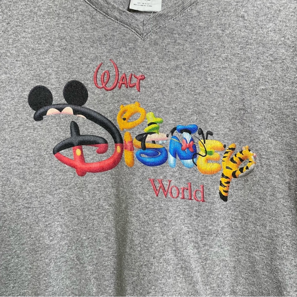Walt Disney World Vintage Y2K Grey V-Neck Short Sleeve Top Size Small - Picture 8 of 11